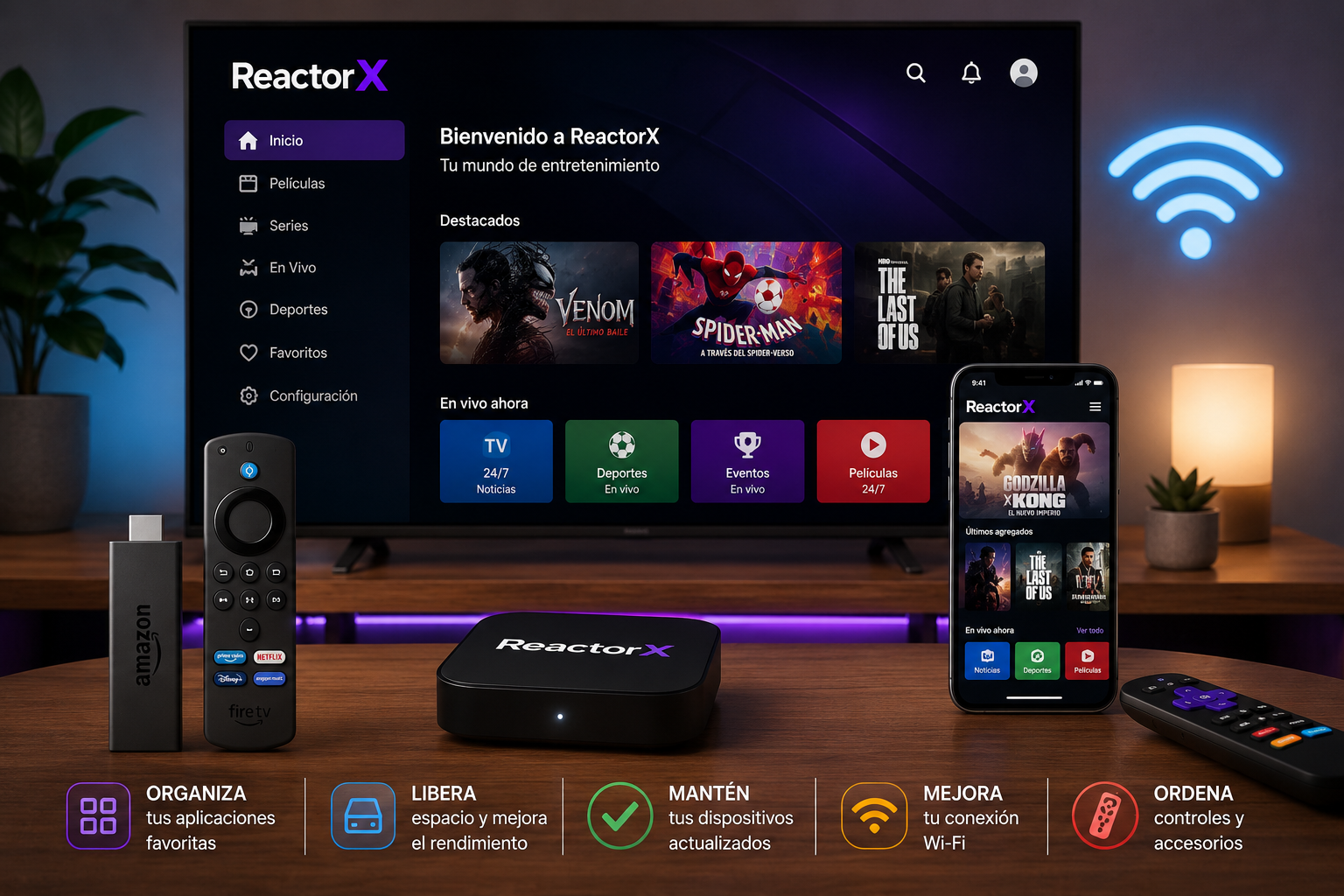 Organizar aplicaciones y dispositivos multimedia en casa